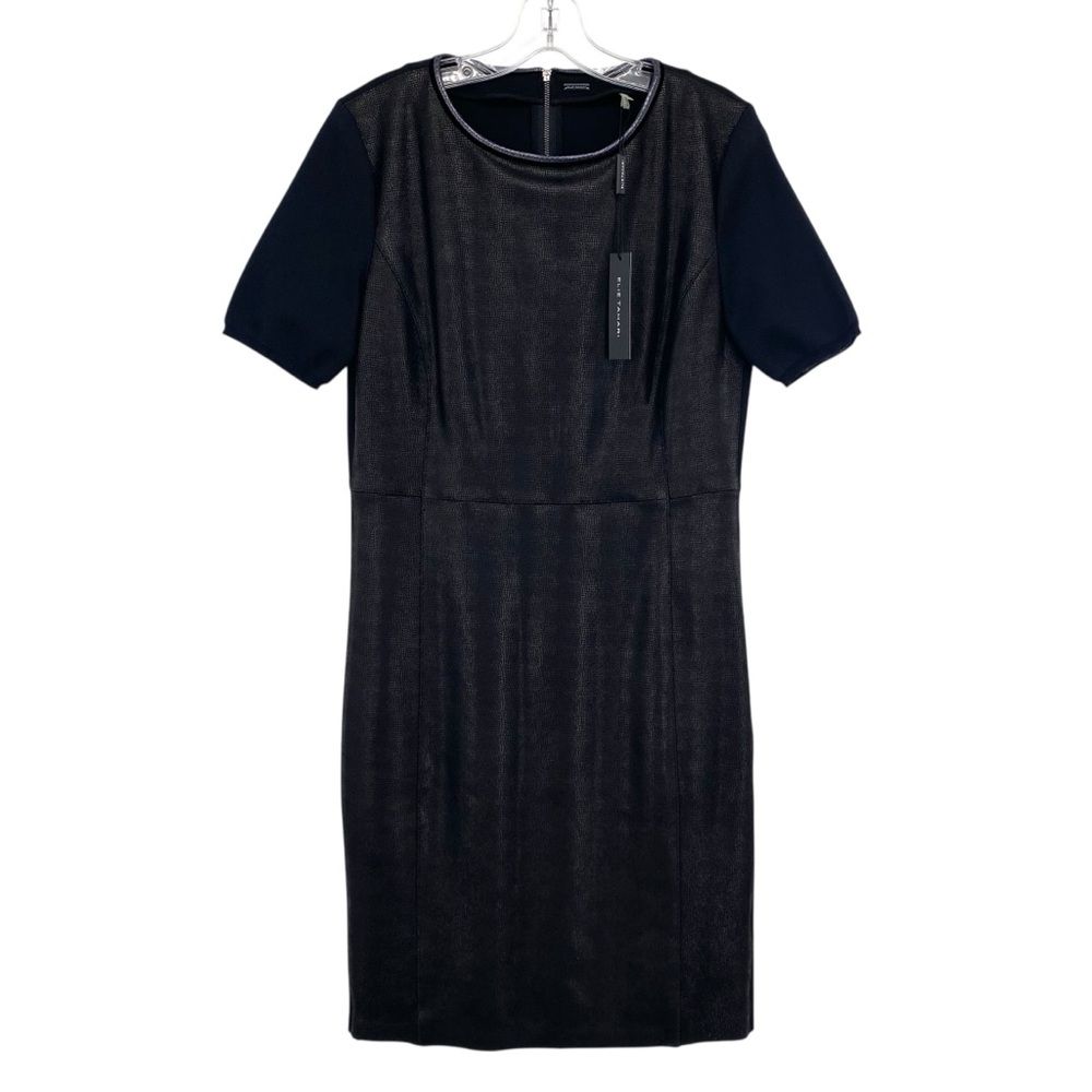 Elie Tahari Emily Black Leather Shift Dress New
